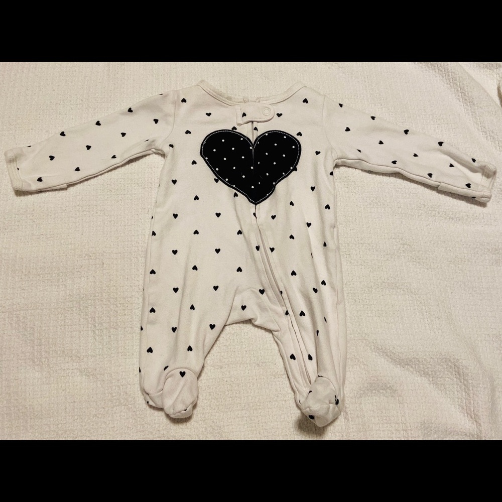 Carter’s newborn heart footie onesie